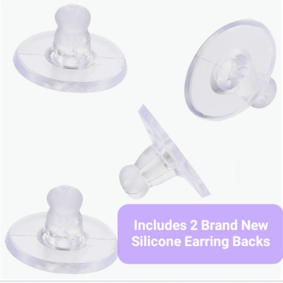 🟡 Baby Pink Teardrop Pierced Earrings - Picture 3 of 5